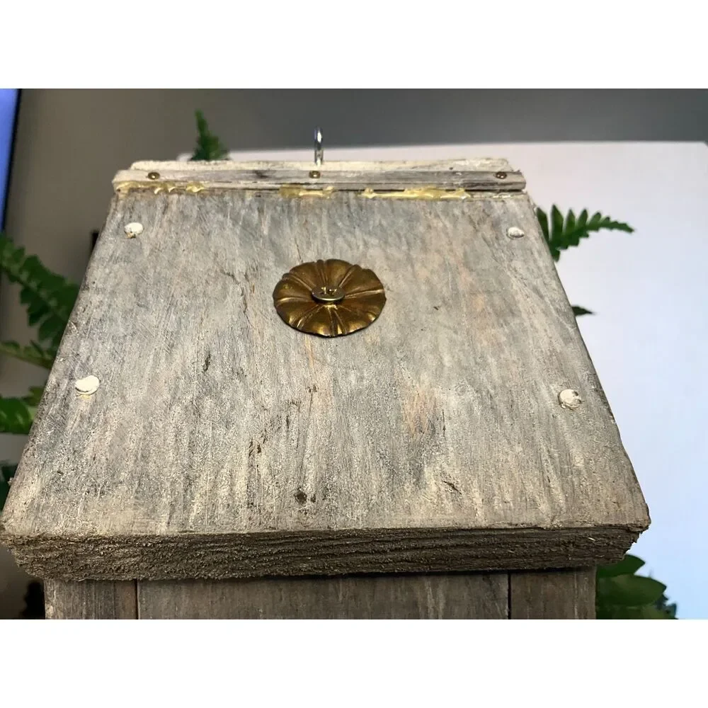 Incredible artist made birdhouse reclaimed wood vintage hardware accents 1 of 1
